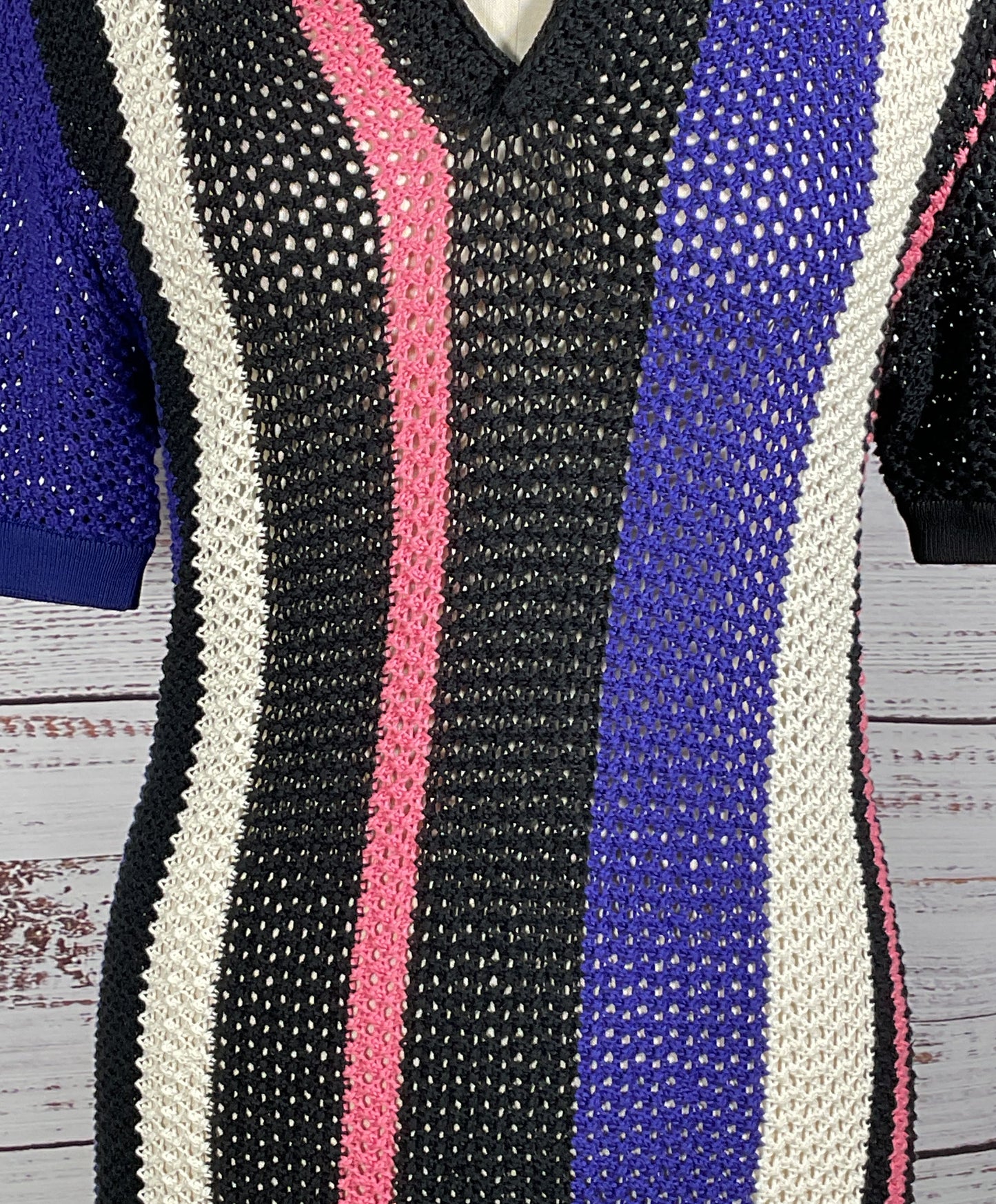 3.1 Phillip Lim Stripe Open Knit Polo Multicolor XS