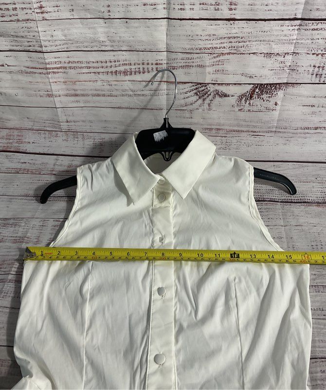 Flavio Castellani Women's White Sleeveless Button Dress Size 42 Made in Italy