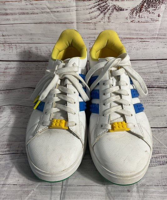 Adidas Grand Court 2.0, LEGO Sneakers White Blue Yellow Size 8.5 US