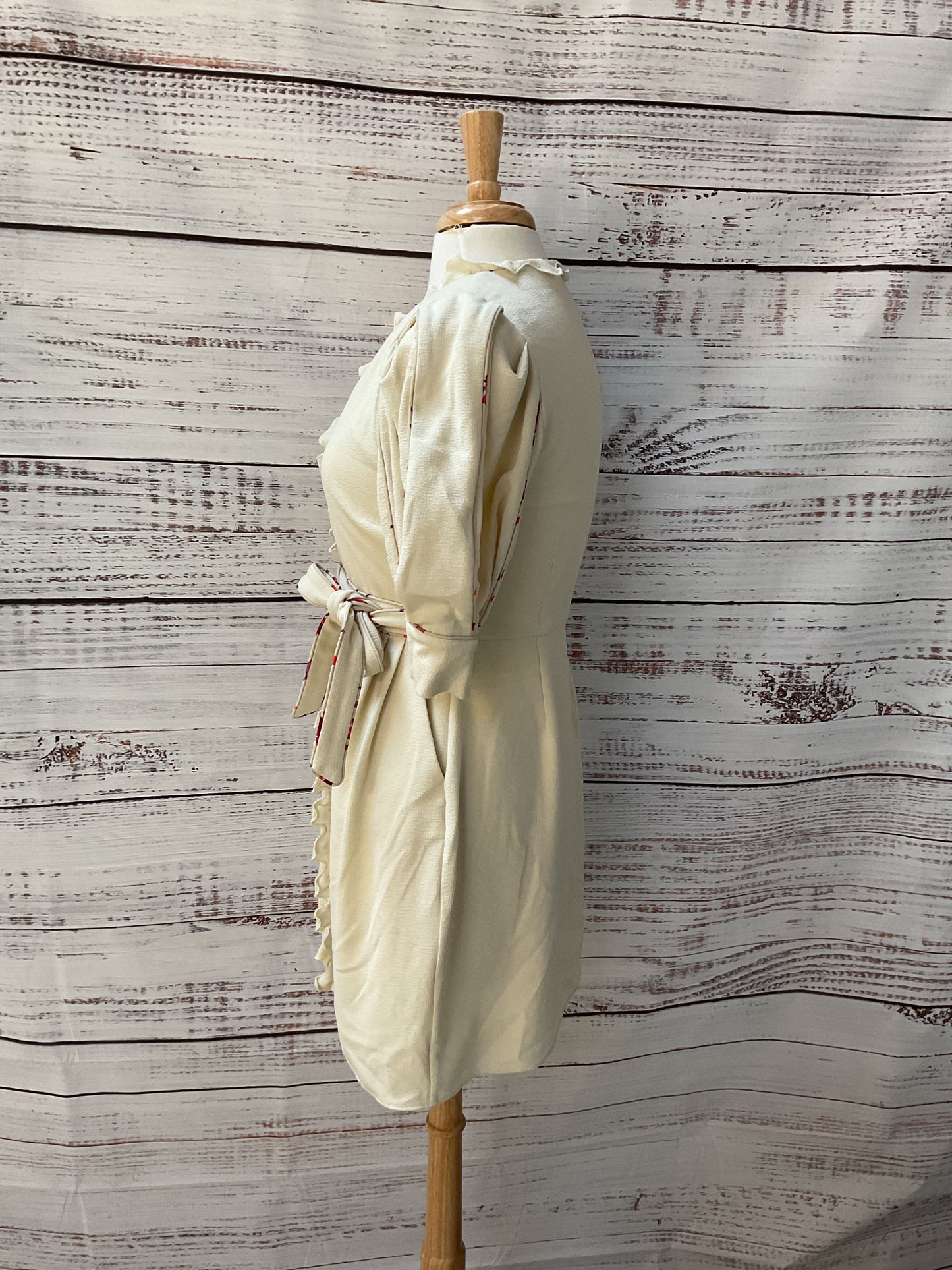 Hofmann Copenhagen Krista White Frill Puff Sleeve Wrap Mini Dress - Size 36