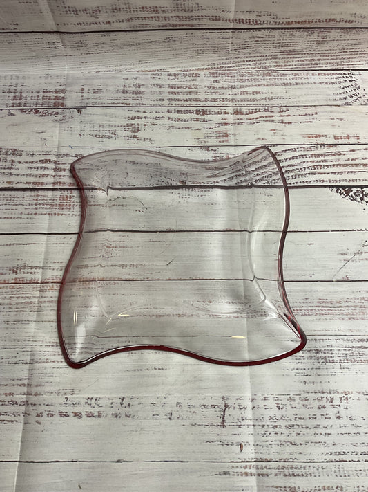 Villeroy & Boch Red Rimmed "New Wave" Glass Plate