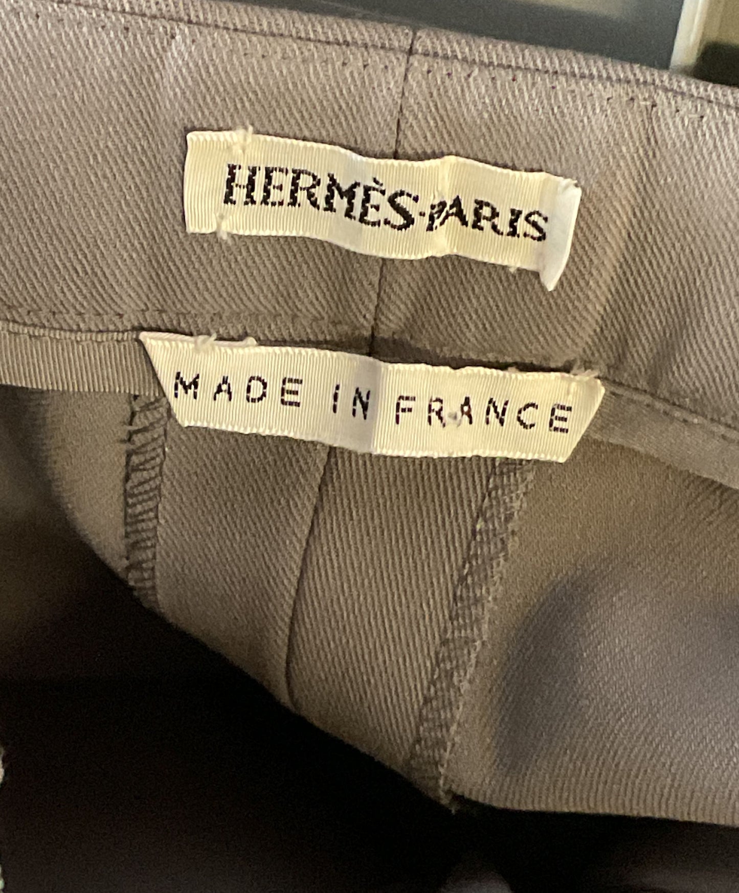 Hermes Paris Vintage Wool Pants Gray Size 42