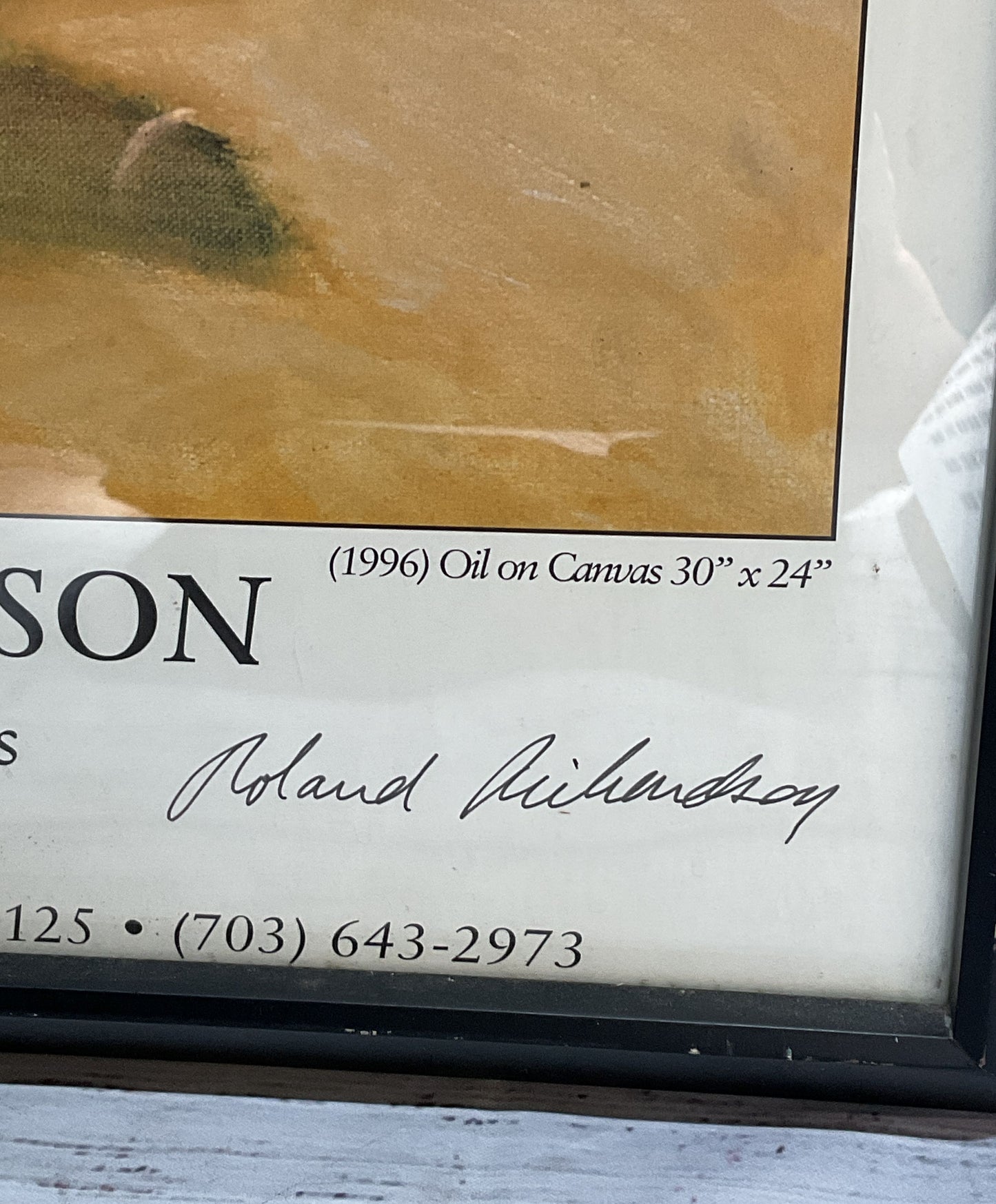 Roland Richardson Exhibition Sunflowers & Hydrangeas Poster Framed