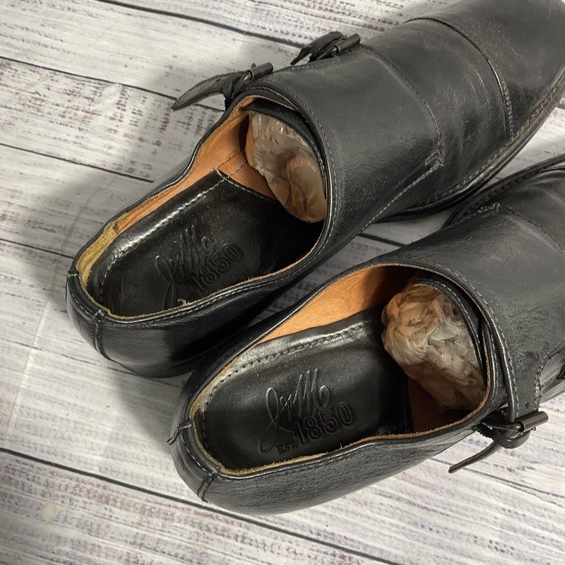 Johnson & Murphy Black Monk Strap Dress Shoe Men 9.5