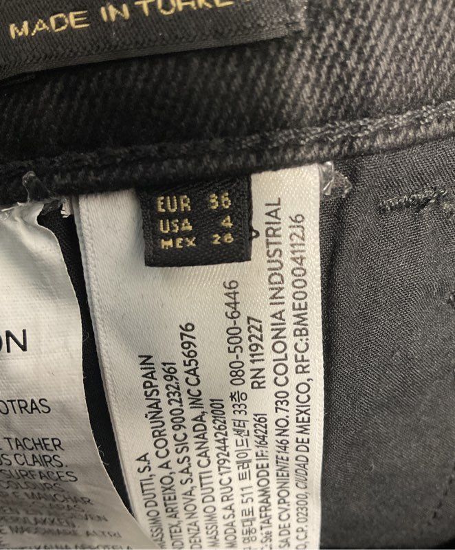 Women's Massimo Dutti Cotton Blend Black Pants Size 4 US/ EU 36 Made in Turkey