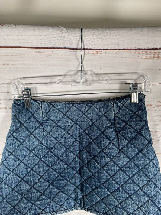 Simon Miller Women's Blue Denim Quilted Short Skirt Size 2