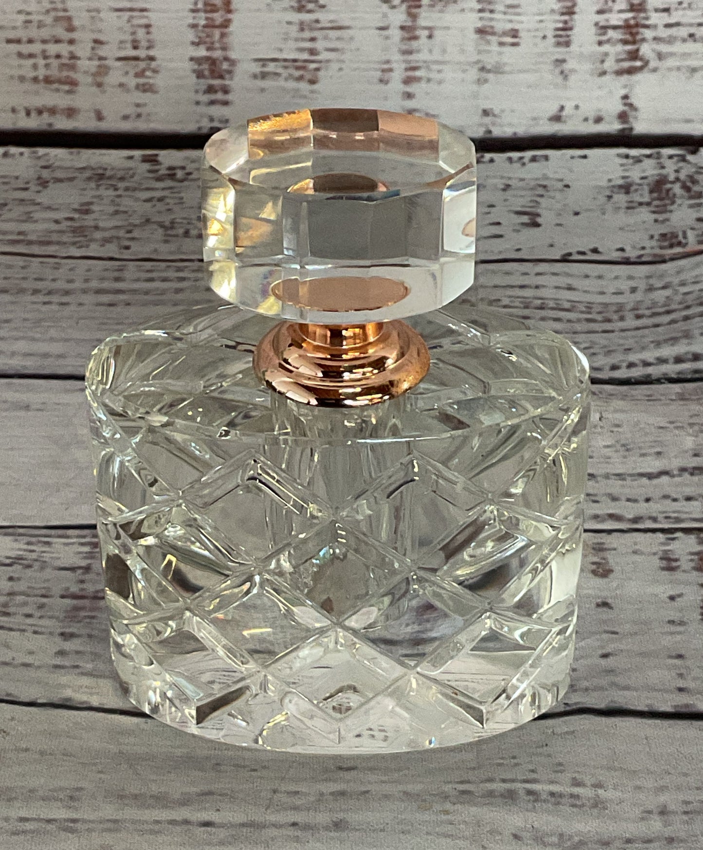 Oleg Cassini Vintage Crystal Perfume Bottle Clear