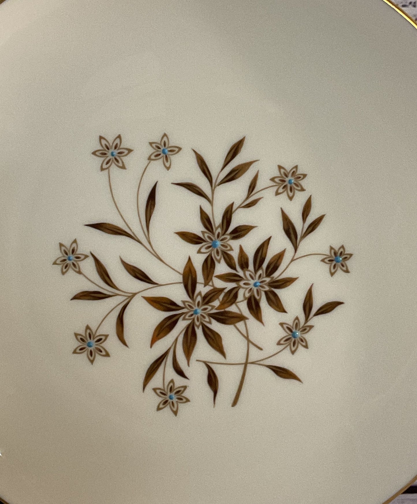 Lenox Porcelain Starlight Set of 12 Dinner Plates Cream