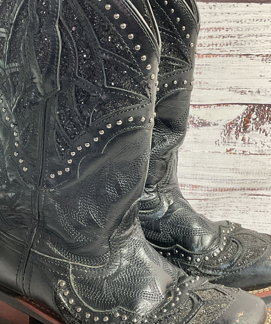 Laredo Eternity Women's Leather Cowboy Boots Black 7.5