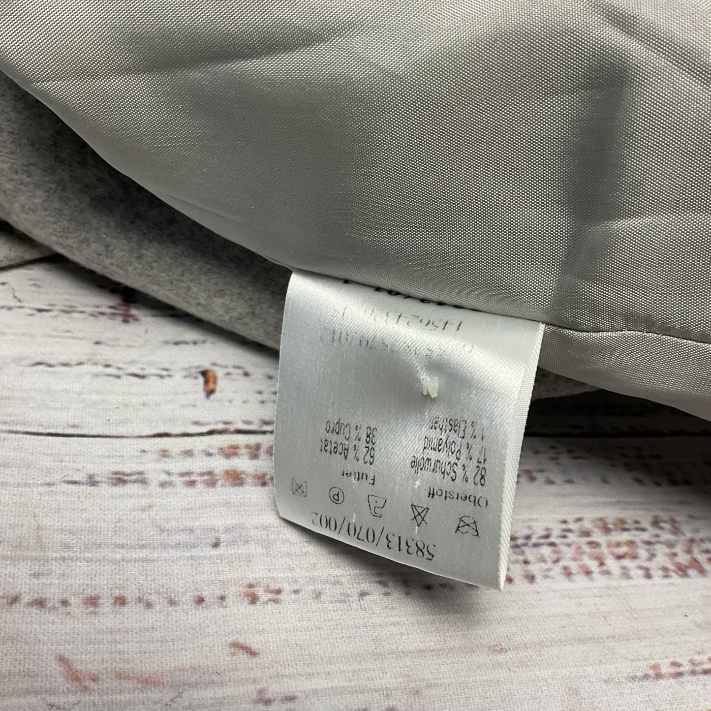 Rene Lezard Grey Wool Front Zip Blazer Jacket - Size 38