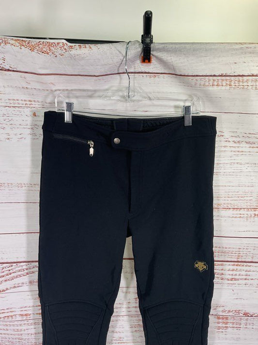 VTG Descente Ski Pants Padded Men's 38R Made In Japan Black Retro Flare Leg