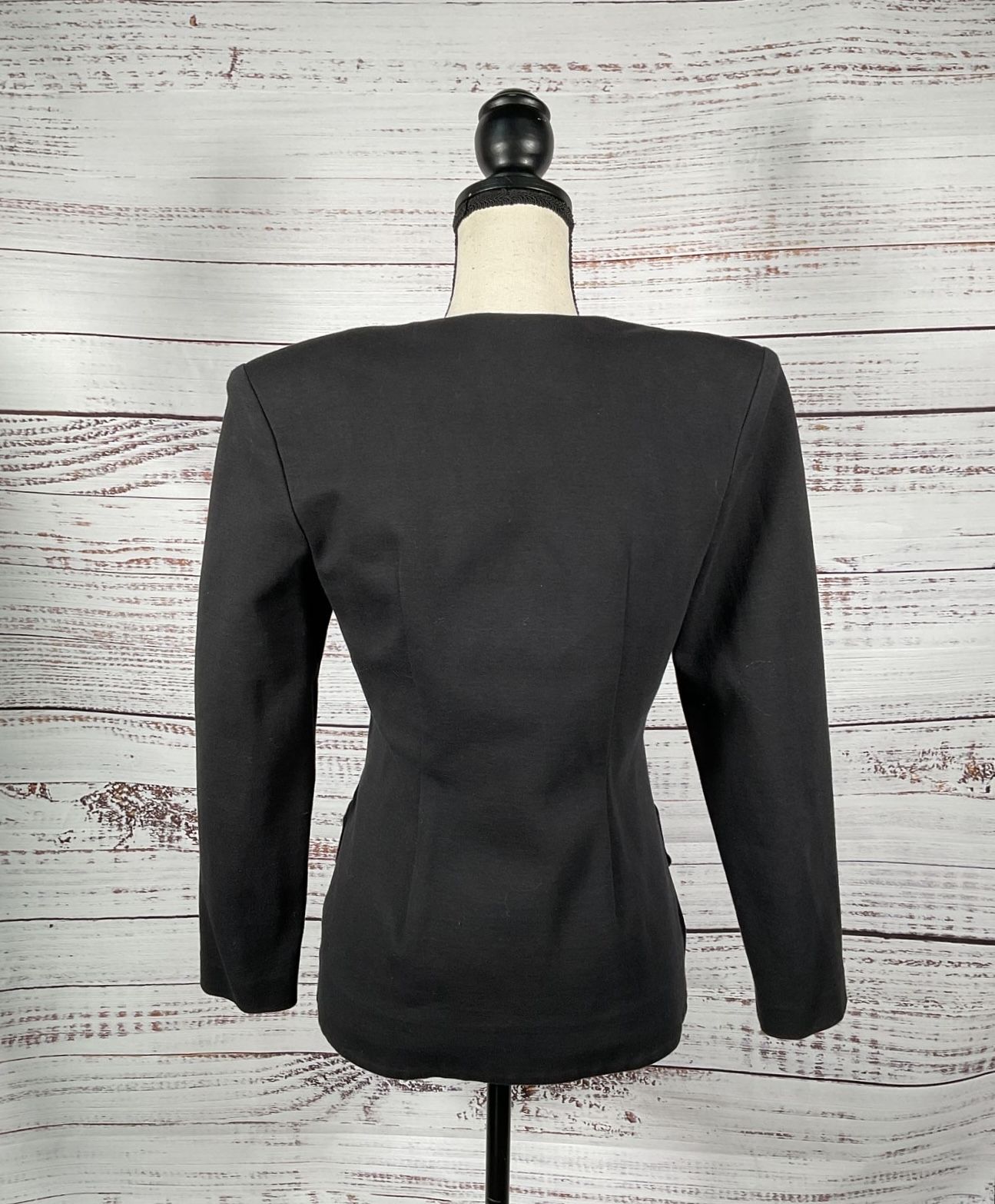 VTG Zoe LTD Black and Red Junior's Structured Blazer w/ Shoulder Pads - Size 12