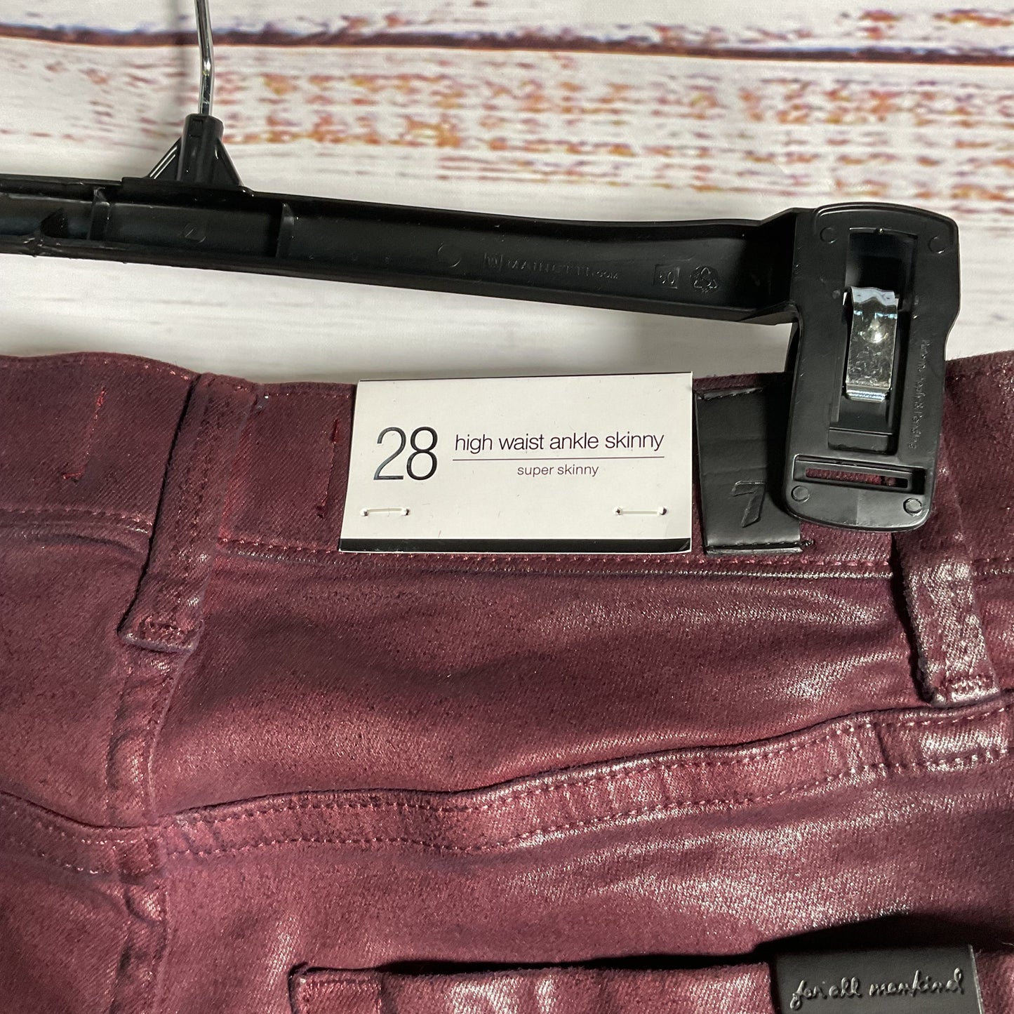 7 for All Mankind Red High-Waist Ankle RYT Super Skinny Jeans Pants Size 28 New