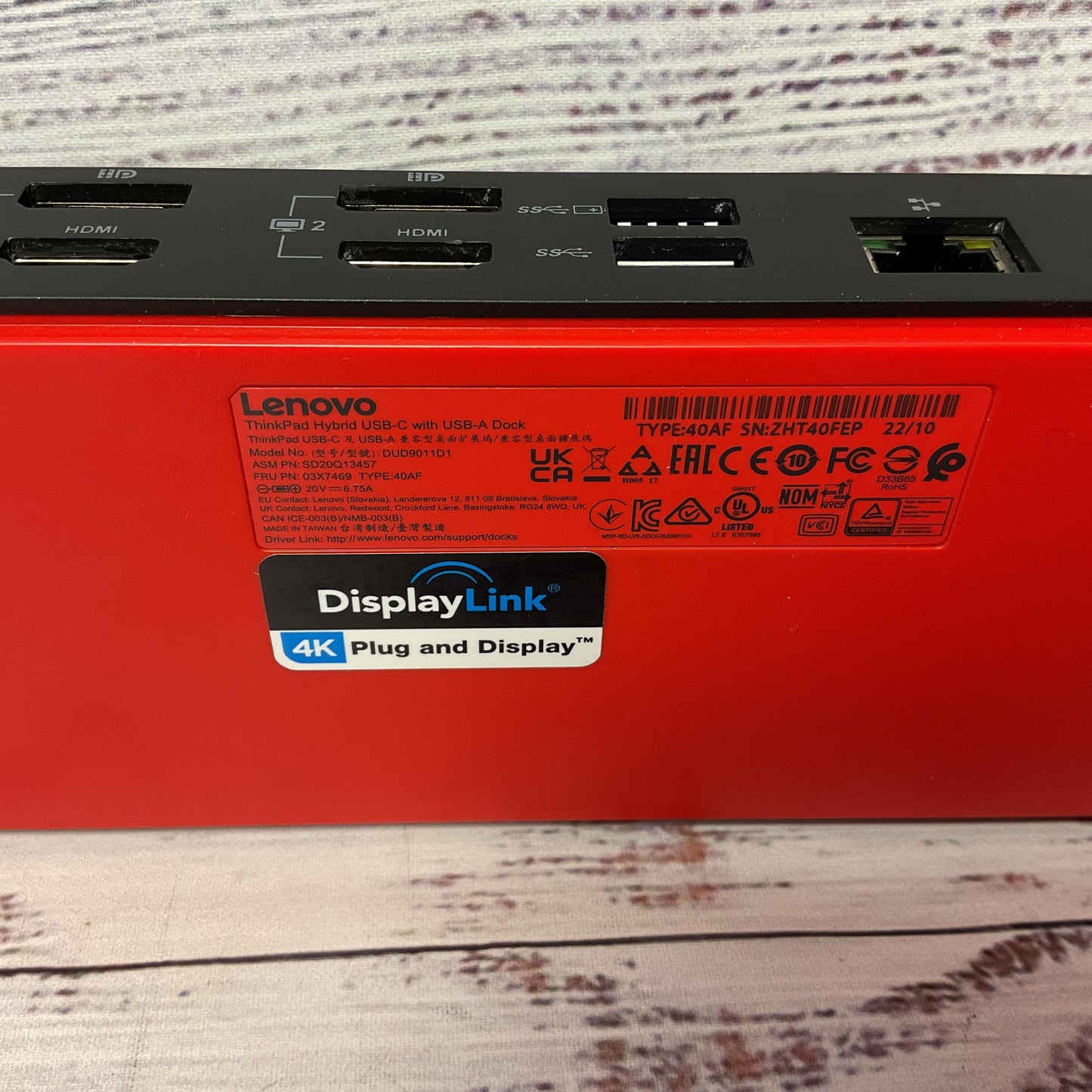 Lenovo Thinkpad Hybrid USB-C With USB-A Dock Station 40AF No Power Supply