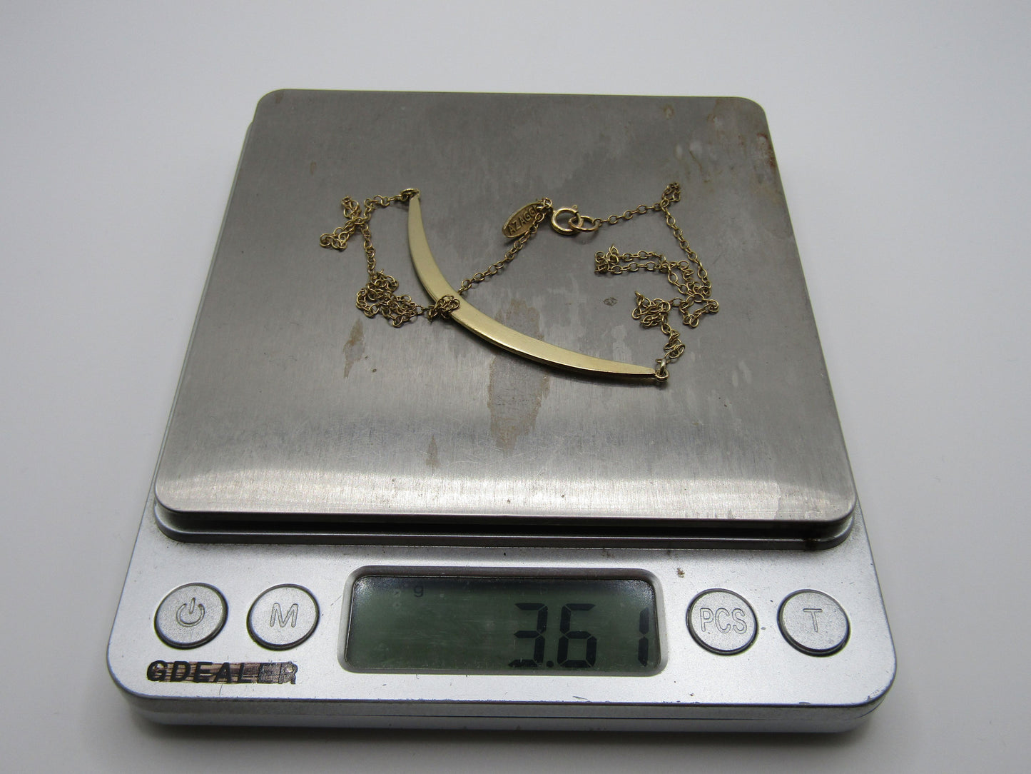 Azaggi Vermeil Sterling Silver Rolo Chain Crest Bar Pendant Necklace