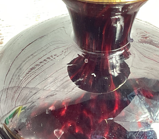 Vintage Czechoslovakian Art Glass 5" Vase Red