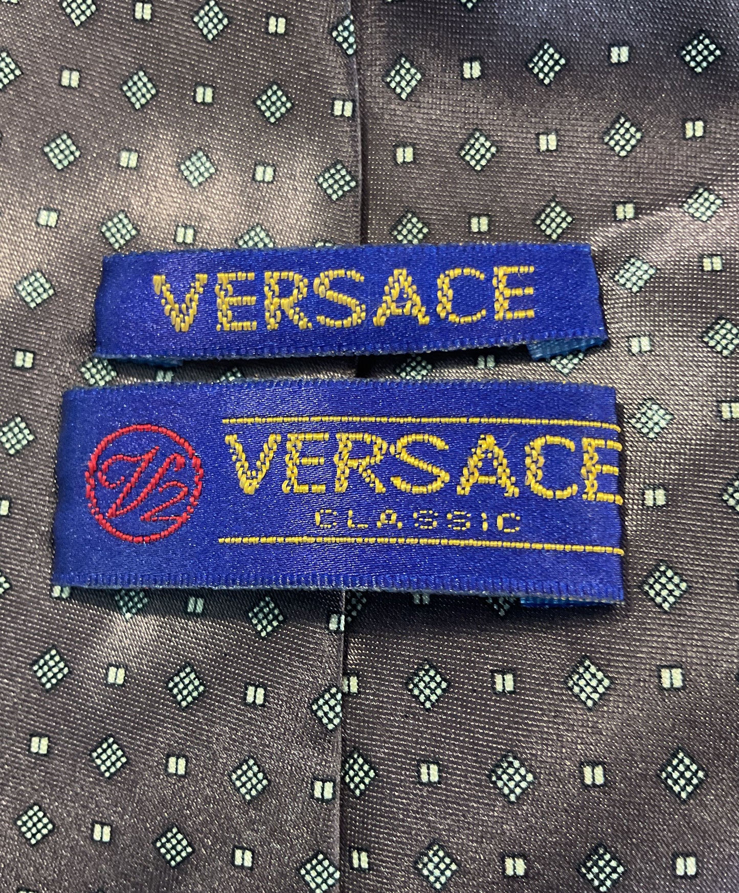 Vintage Versace Men's Brown Silk Tie