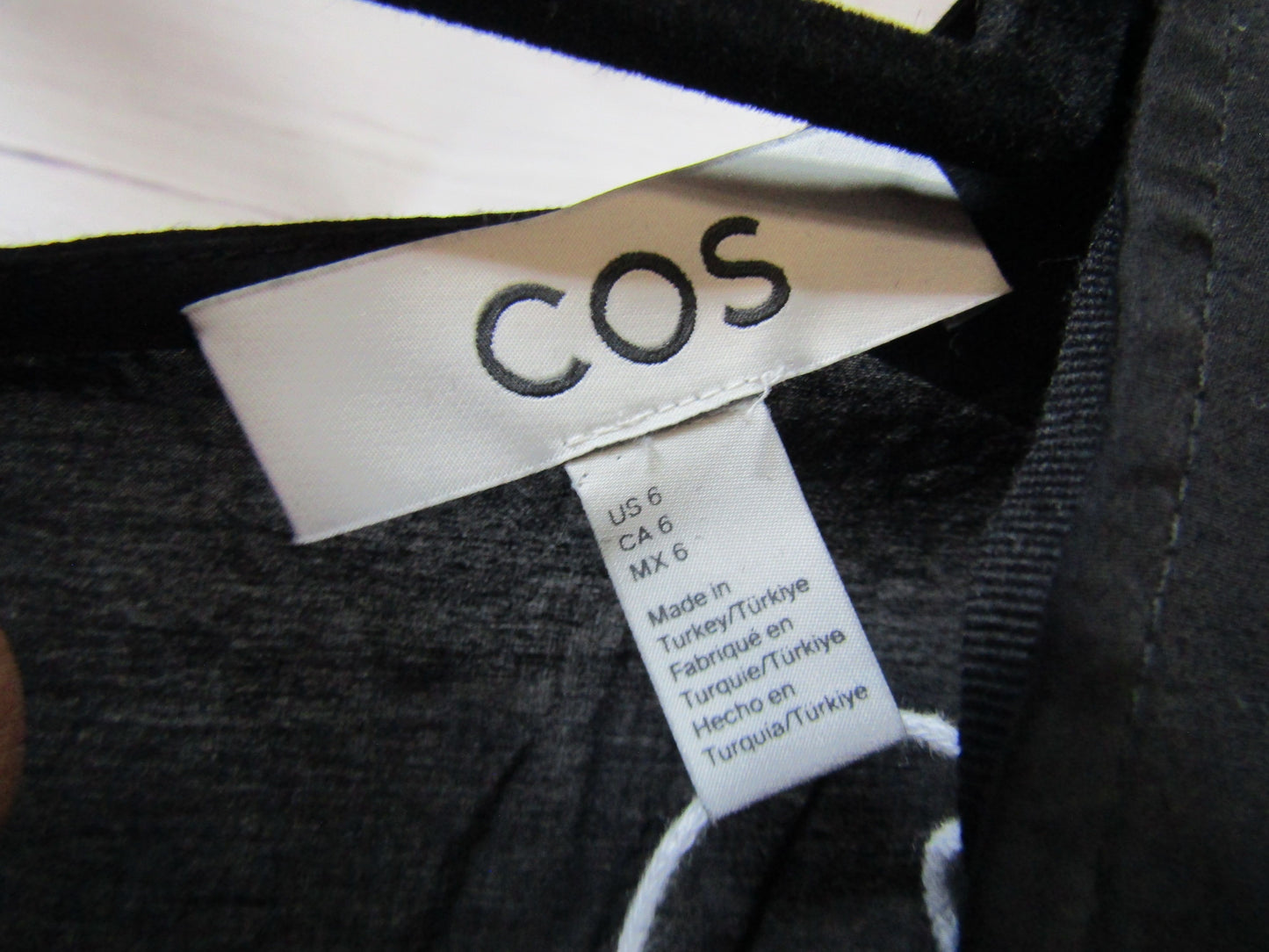 COS Voluminous Women's Black Long Sleeve V-Neck Dress Size 6
