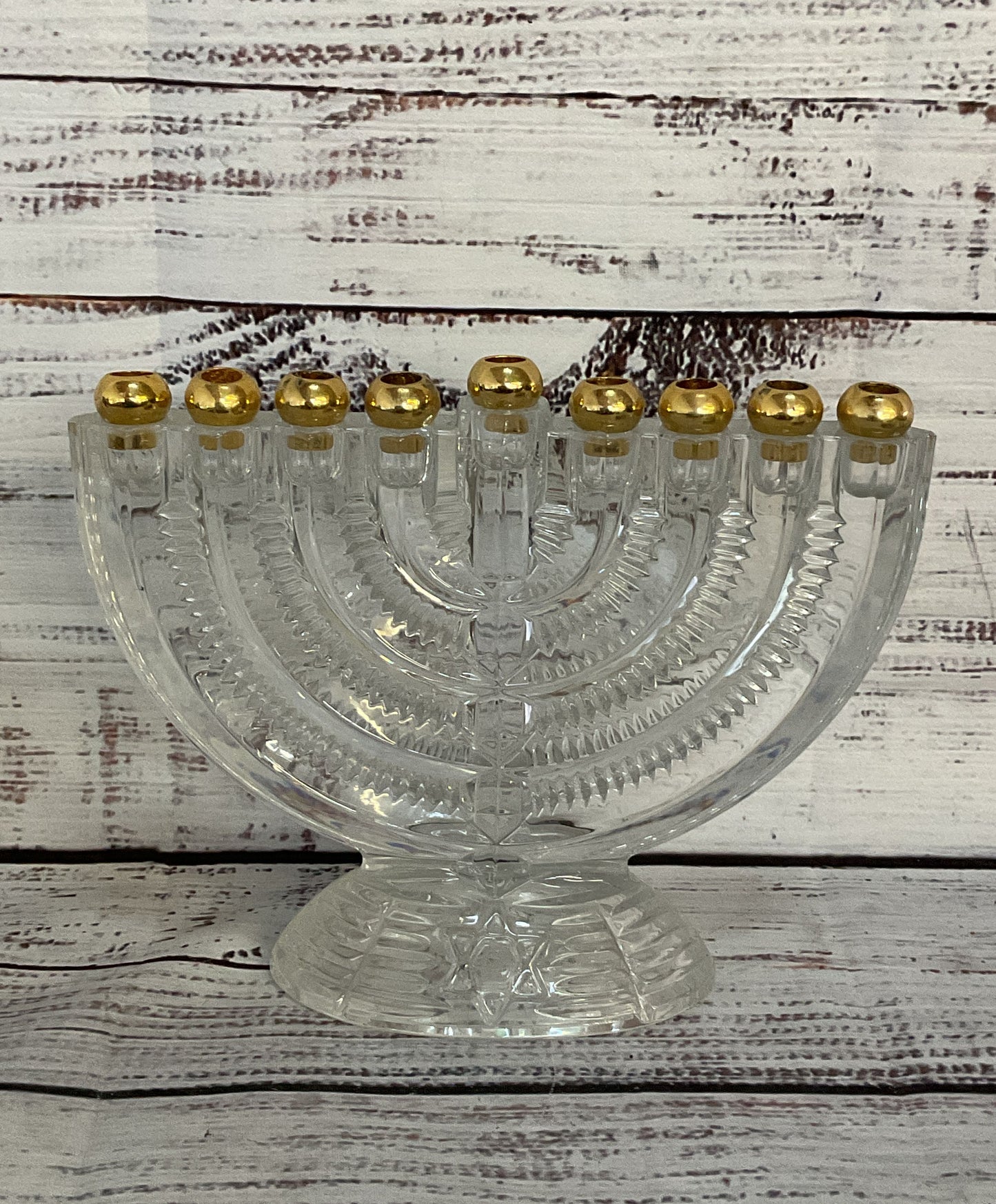 Godinger Crystal Candle Legends Hanukkah Menorah