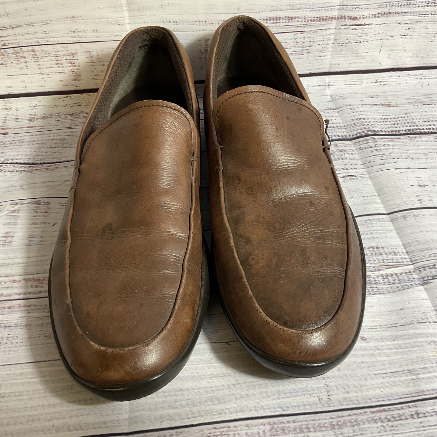 PRADA Men's Brown Leather Slip On Casual Shoes- SZ 11 (SEE DESCRIPTION)