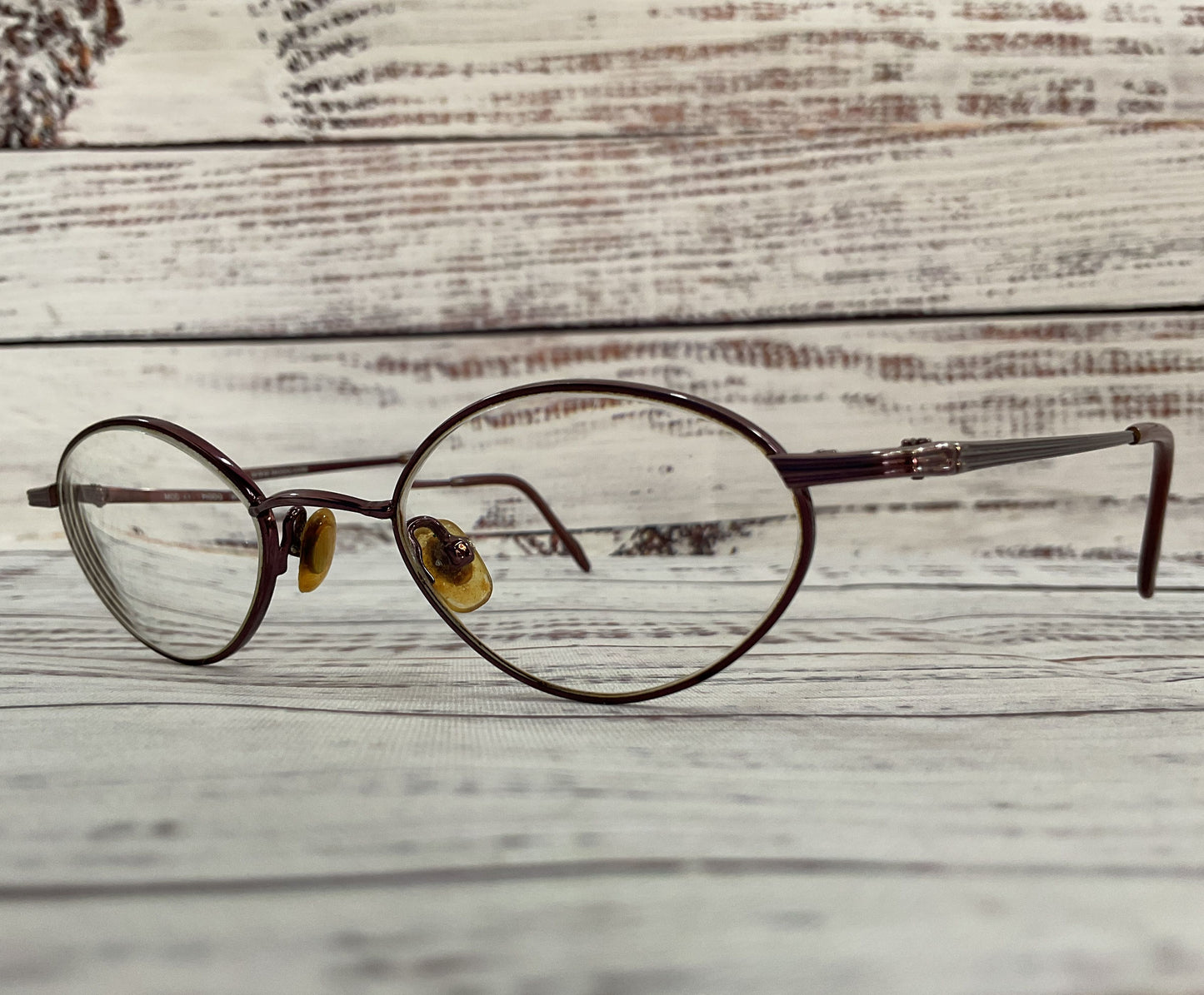 Vintage Modo Brownish Purple Oval Metal Eyeglasses Frame Made in Japan