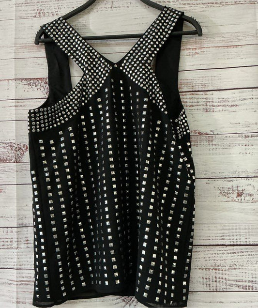 NWT Women's Susana Monaco Black Top with Silver Studs Size 10