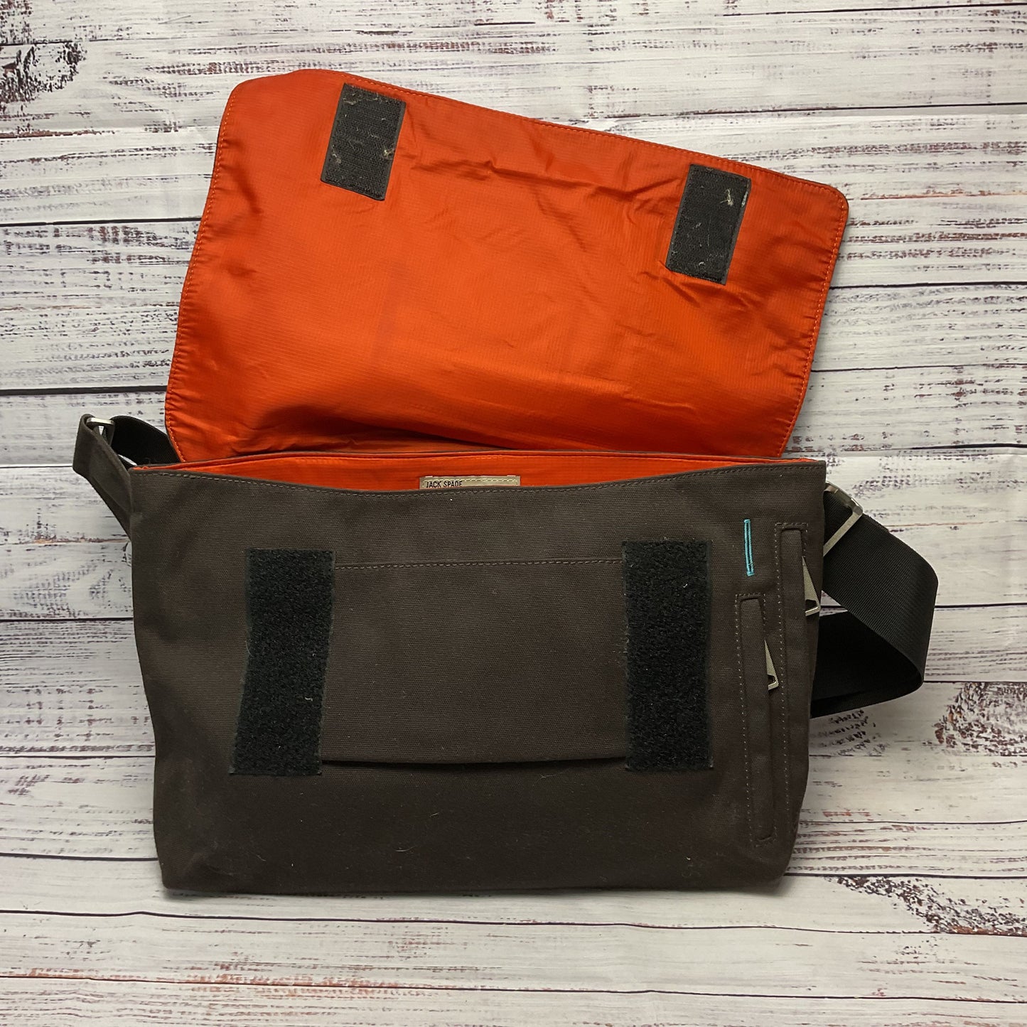 Jack Spade Dark Brown Canvas Crossbody Satchel Bag