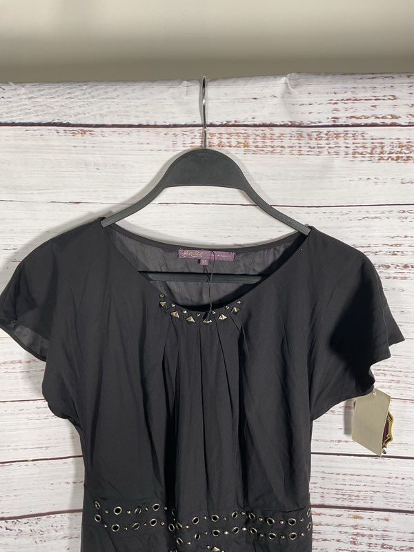 NWT Women's Hale Bob Studded Silk Blend Flutter Shoulder Dress Size XS