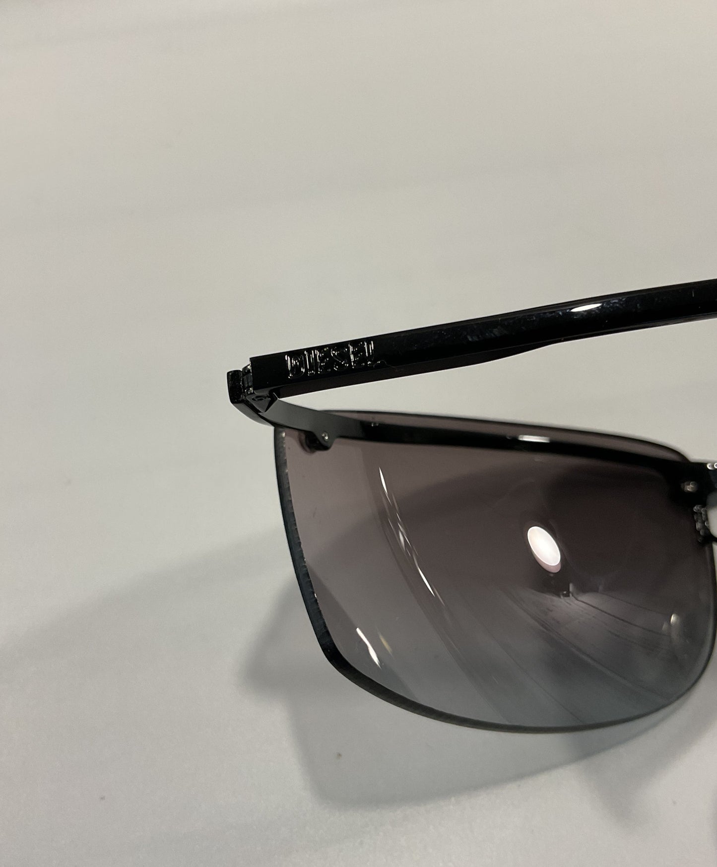 Diesel Jumbo Jet Men's Black Rimless Sport Wrap Sunglasses