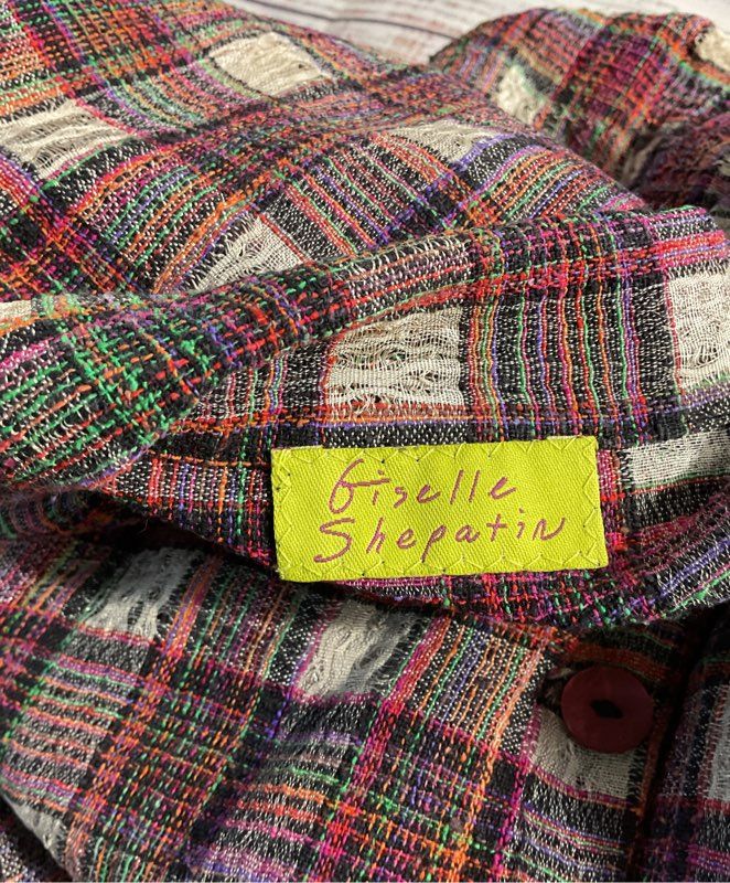 Giselle Shepatin Multicolor Plaid Long Sleeve Button Shirt - Size M
