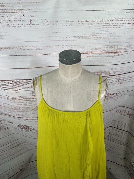 Meo Meli Women's Asymmetrical Neon Yellow Cotton Dress Made in Italy