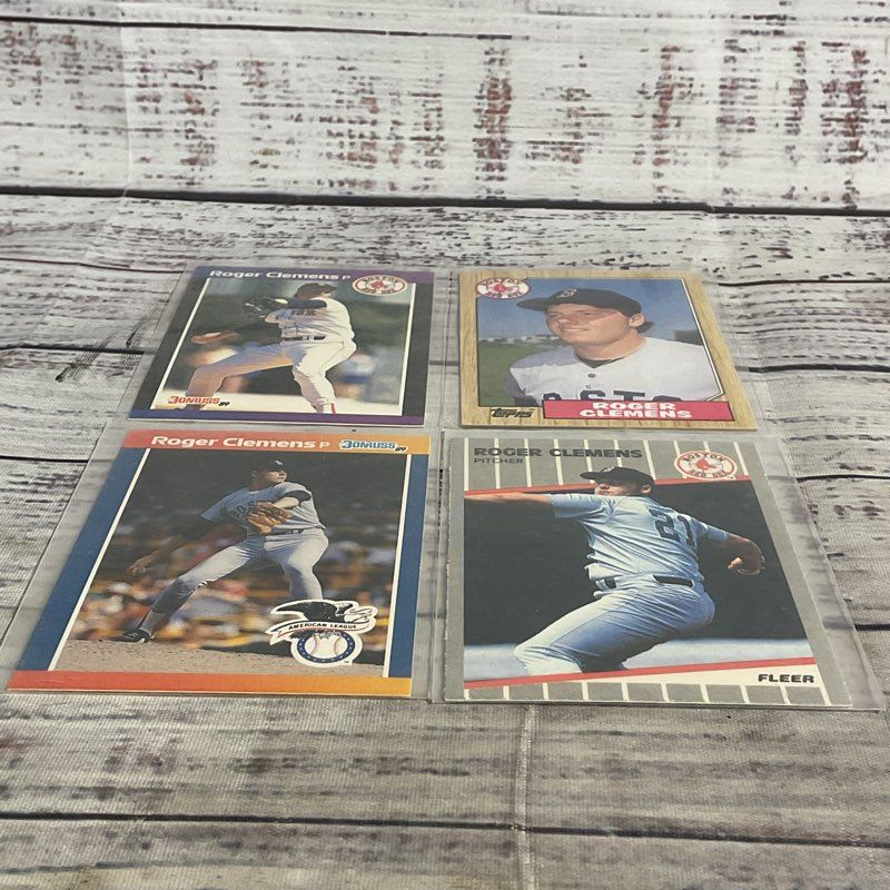 Lot Of 4 Vtg. Roger Clemens Ungraded Baseball Cards Topps Donruss Fleer