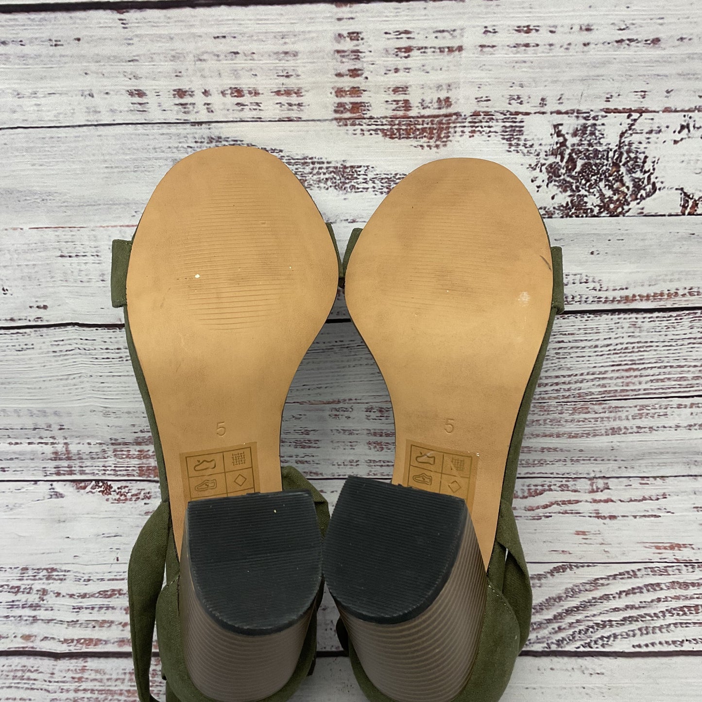 Asos Green Leg Tie Heel Sandal Shoe Women Size 5