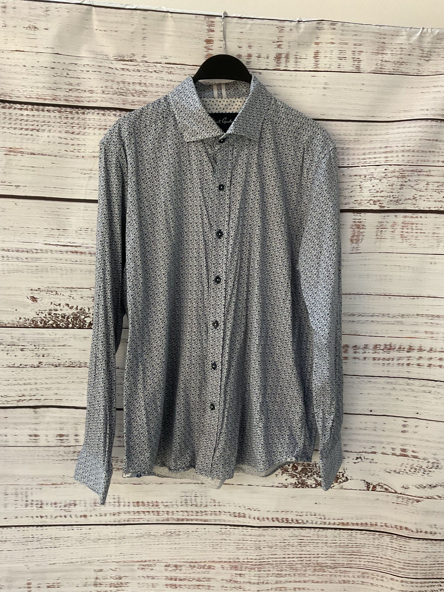 Robert Graham Blue Guitar Print Long Sleeve Button Down Shirt - Size XL