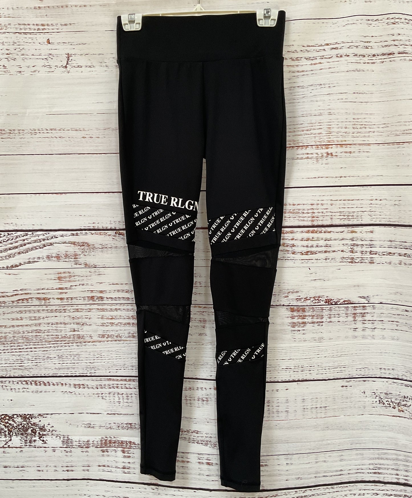 True Religion Women's Black Signature Monogram Leggings Size S