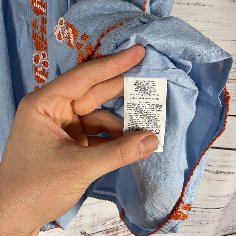 NWT Tory Burch Blue & Orange Beaded Silverlake Alexandria Mini Skirt - Size 14