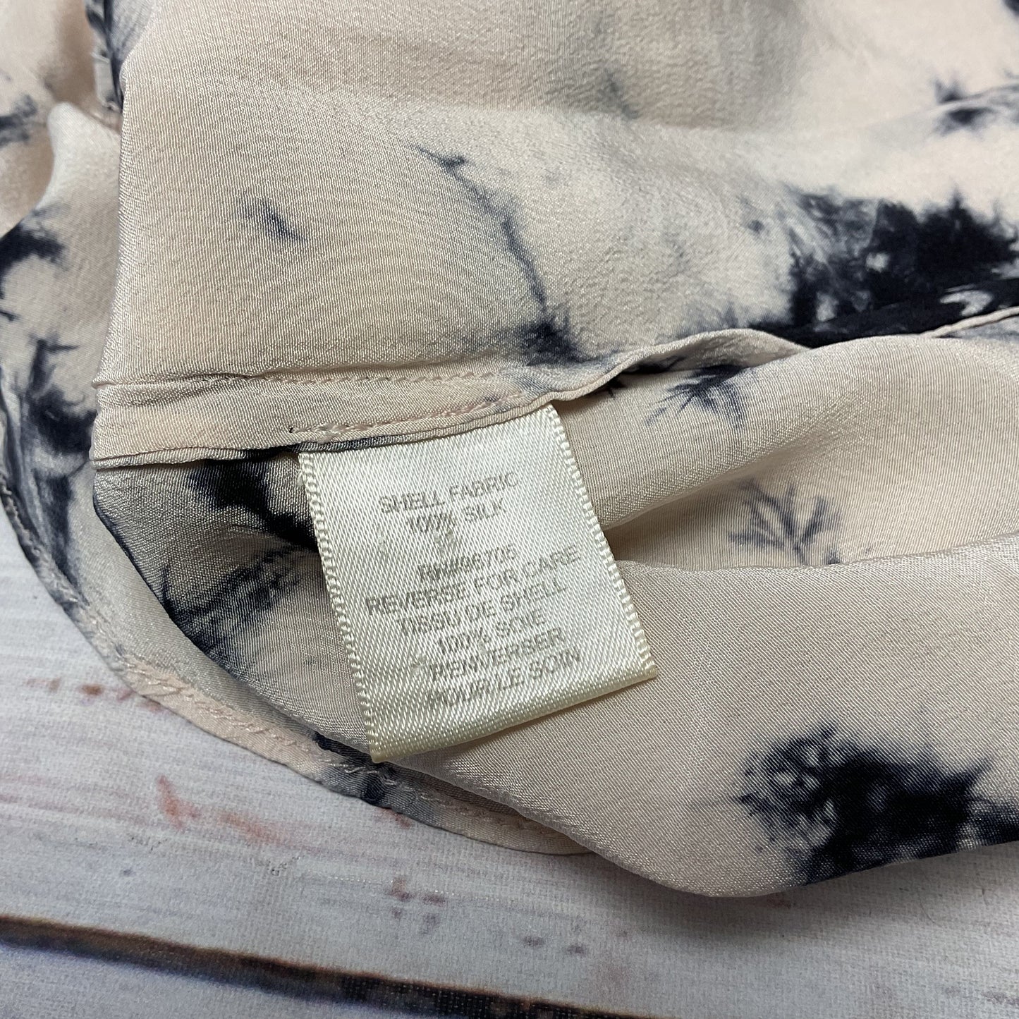 Rebecca Taylor Pink Navy Blue Design Silk Blouse - Size 2