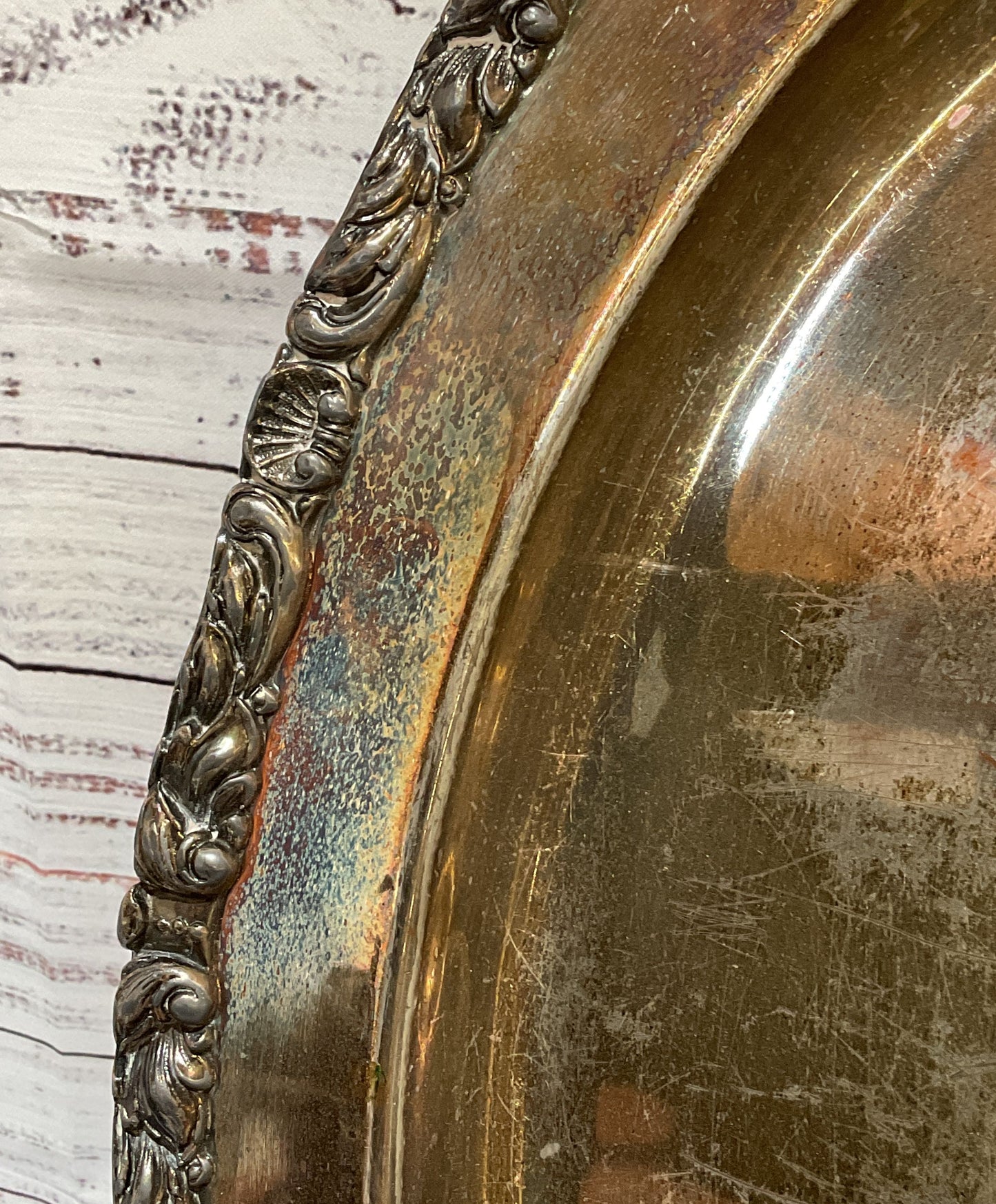 Crescent Vintage Silver Plated Serving Tray Silver