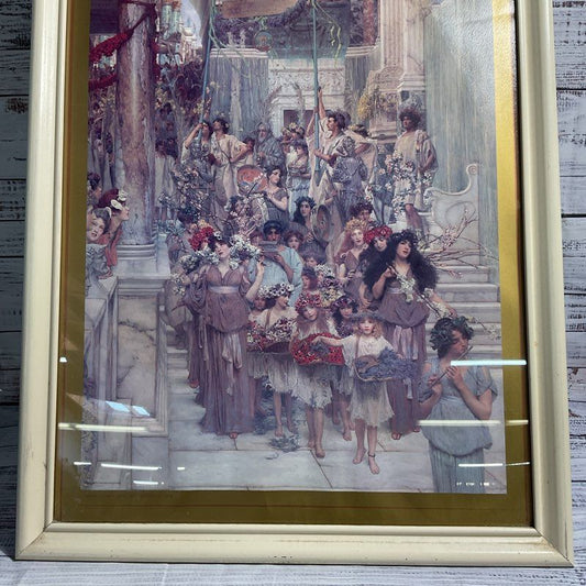 Spring by Sir Lawrence Alma-Tadema 40" Print in White Frame