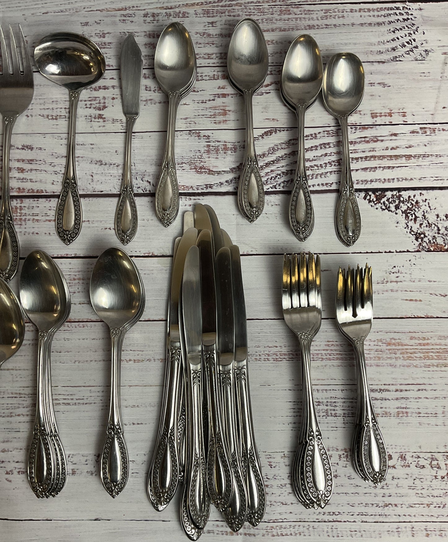 Orleans Silver Set Of 56 Silver Stainless Japan Flatware
