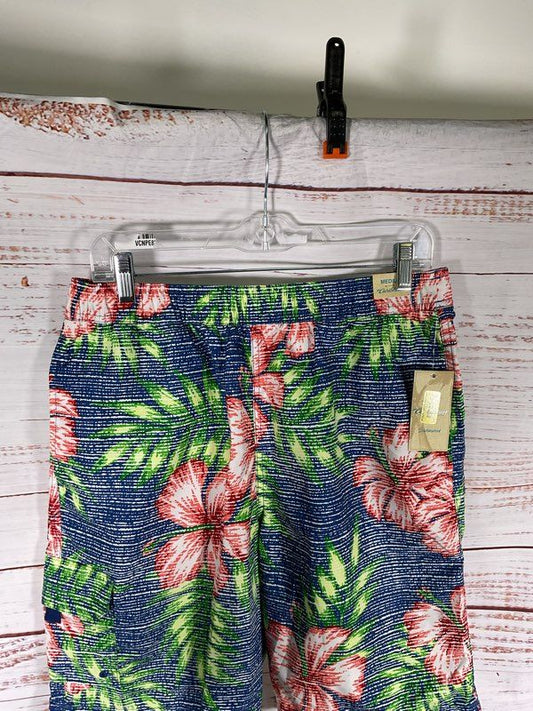 NWT Caribbean Roundtree & Yorke Men's Swimwear Tropical Pattern Swim Trunks M