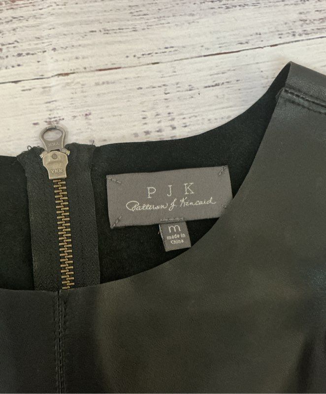 Women's Patterson J. Kincaid Black Sleeveless Leather Top Size M