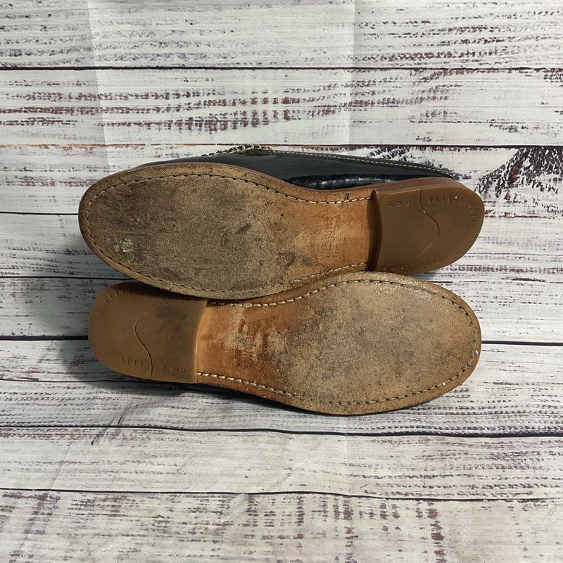 Weejuns Black Leather Contrast Stitch Mule Penny Loafers Women's 8.5