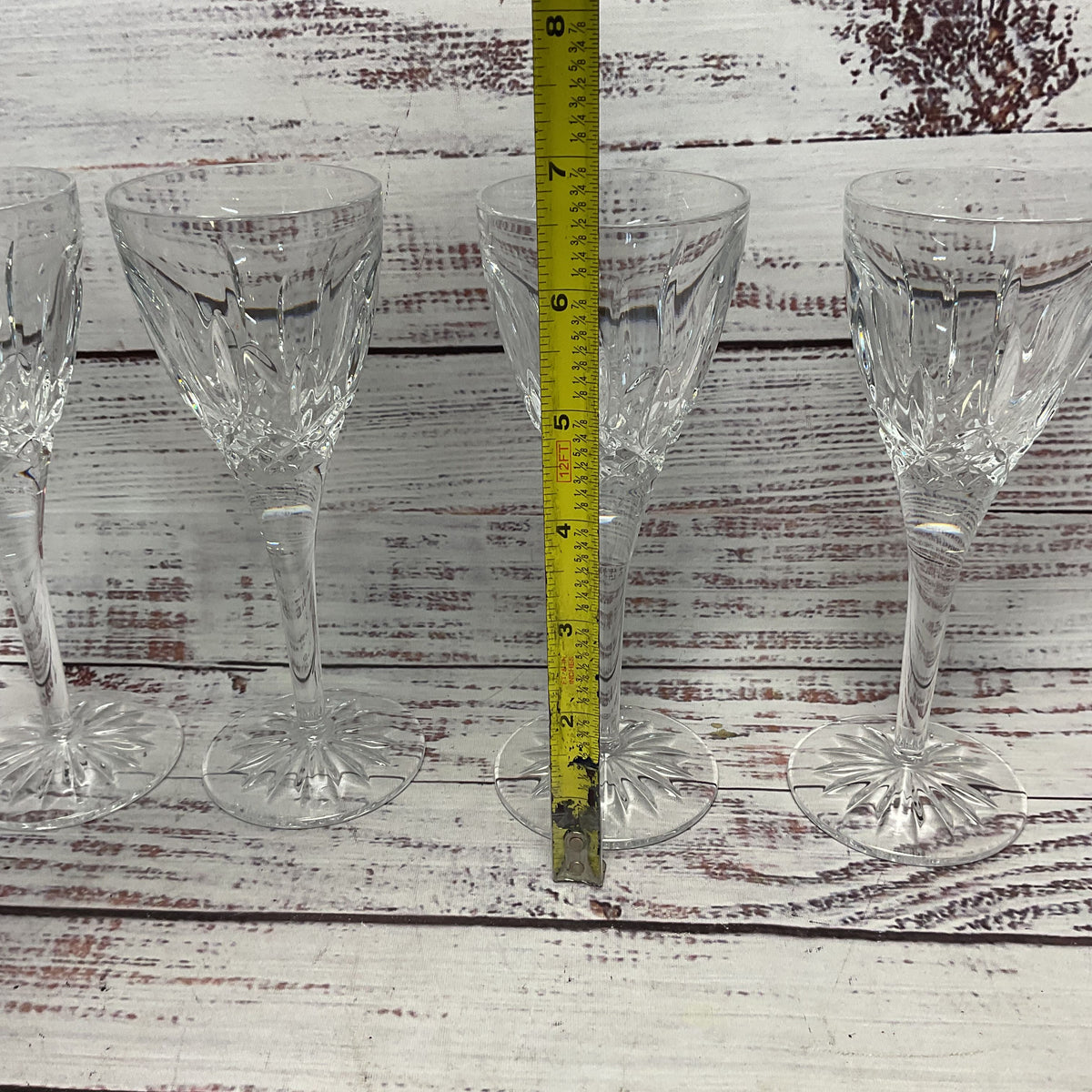Waterford Lismore Clear Crystal 4 Pc Cordial Glasses 6.5"