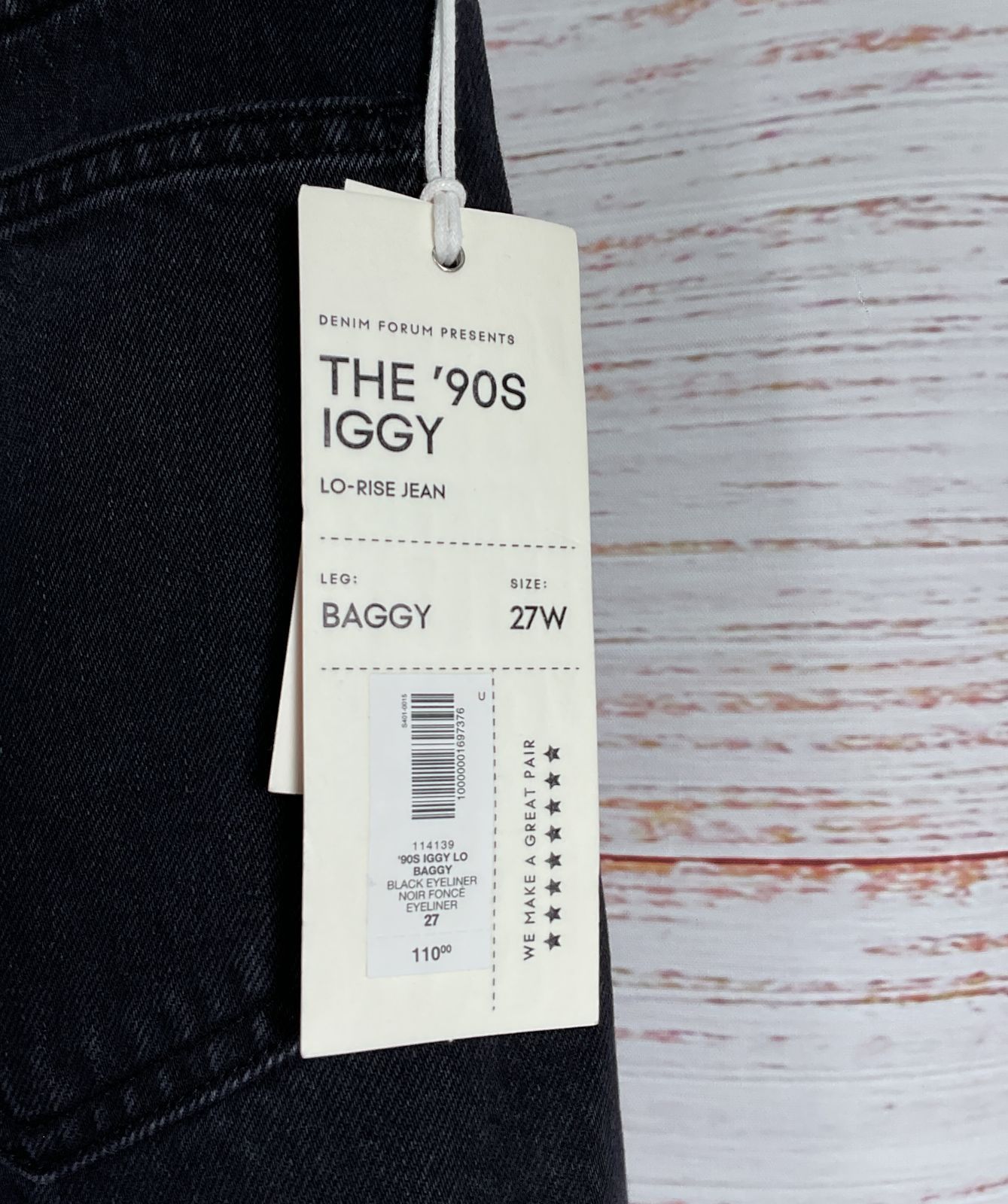Denim Forum The 90s Iggy Lo-Rise Baggy Jeans Black 27