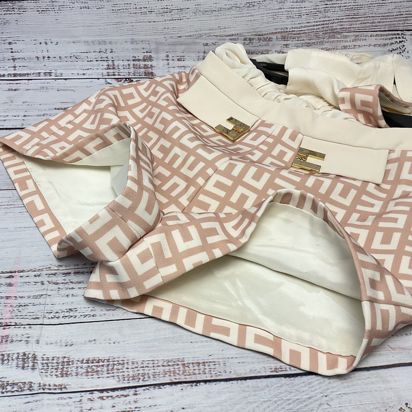 Elisabetta Franchi My Little Girl Beige Pink Logo Design Romper Size Girls 12?