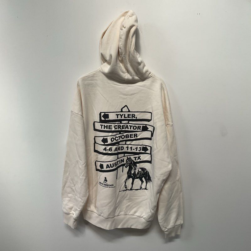 Tyler The Creator Golf Days White Austin City Limits ACL Texas Hoodie Size L 3/3