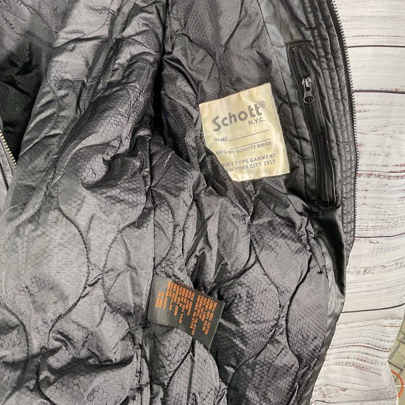 Schott Black MA-7 AER Nylon Bomber Jacket - Size XL