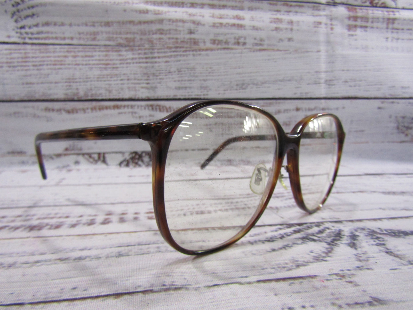 Vintage Revue Oversized Brown Havana Eyeglasses Frame Made in Italy