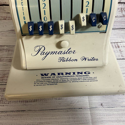 VTG./ANTIQUE PAYMASTER Series 8000 Check Printer Machine Ribbon Writer With Key